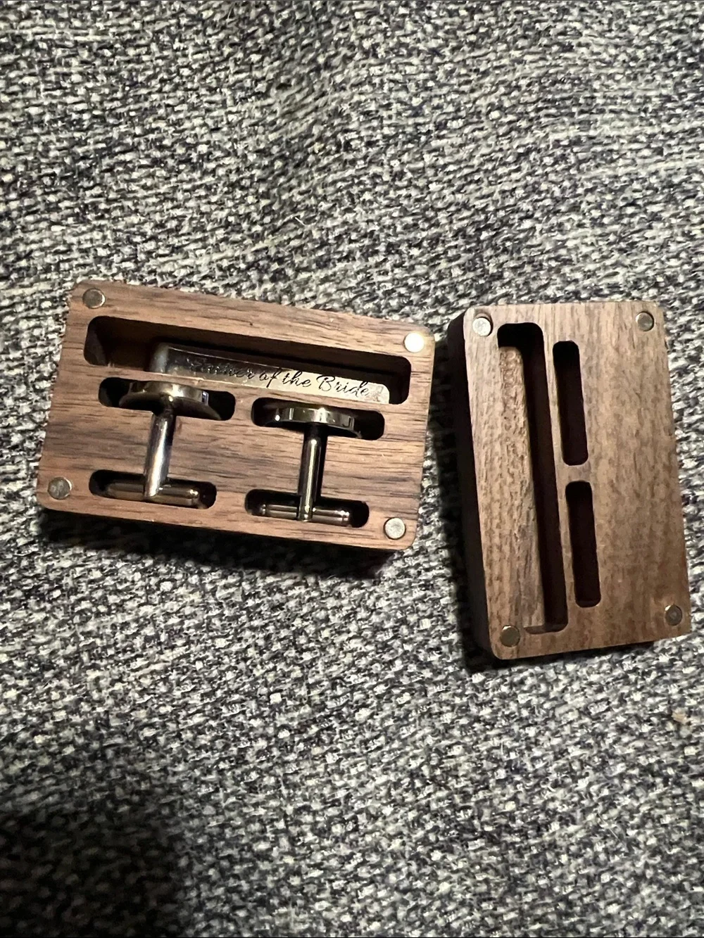 Father of the Bride Cuff Links and Tie Clip Set